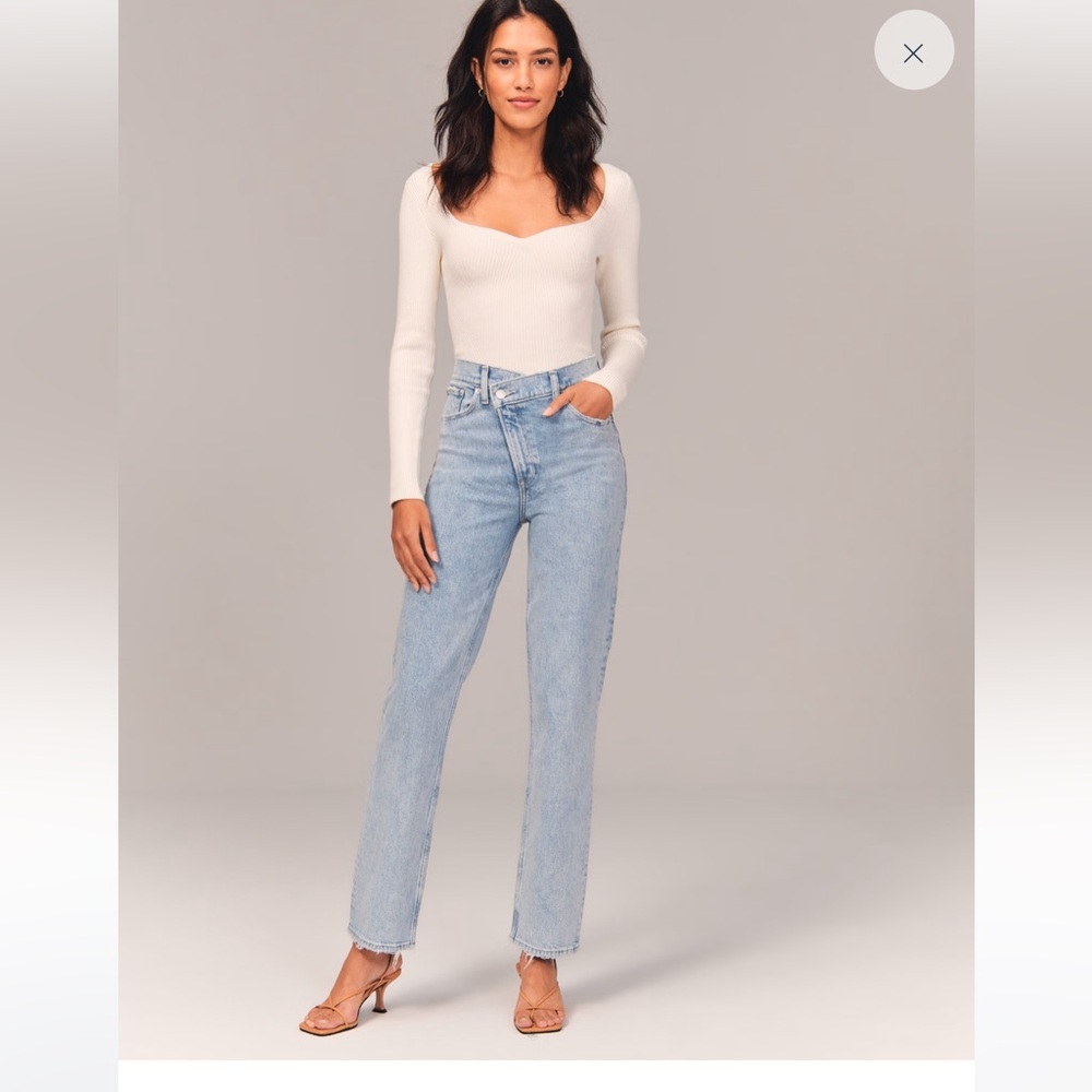 Abercrombie Straight Jean - 25 - crisscross waist